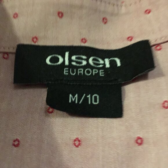 Olsen Europe Micro Polka Dot Cotton Blend Dress Shirt - Picture 9 of 16